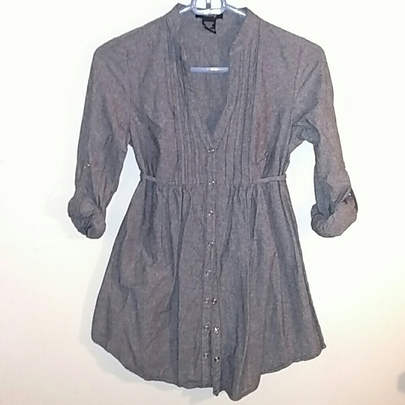 🌺Grey chambray tunic 100% cotton - Picture 1 of 3
